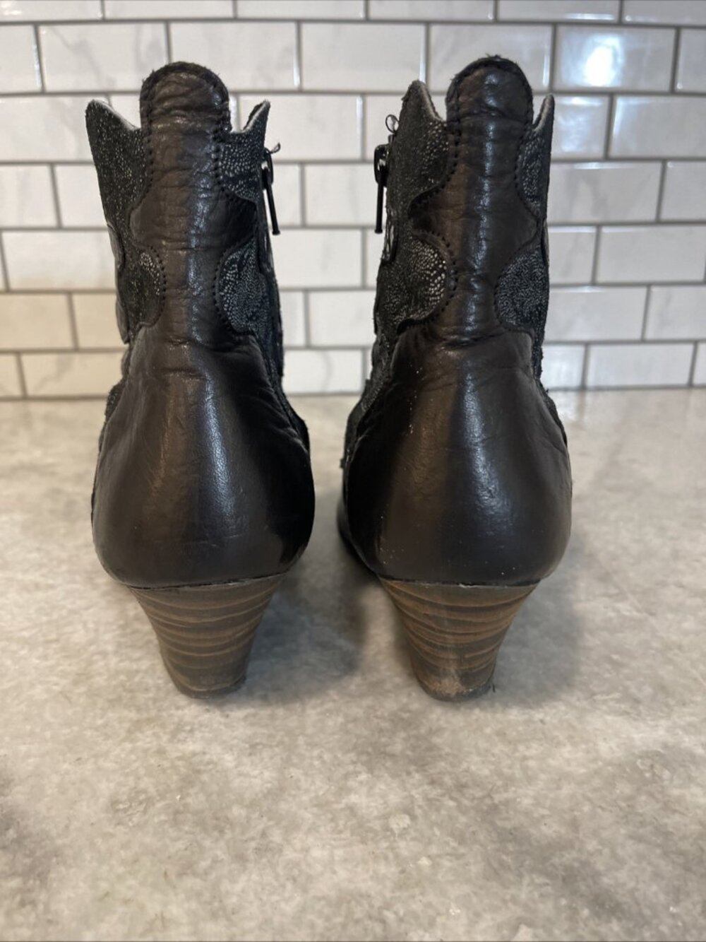 Jan Jansen Boots Womens Size 9 Black Bootie Leather Gothic Advant Garde Eur 39 - Picture 7 of 12